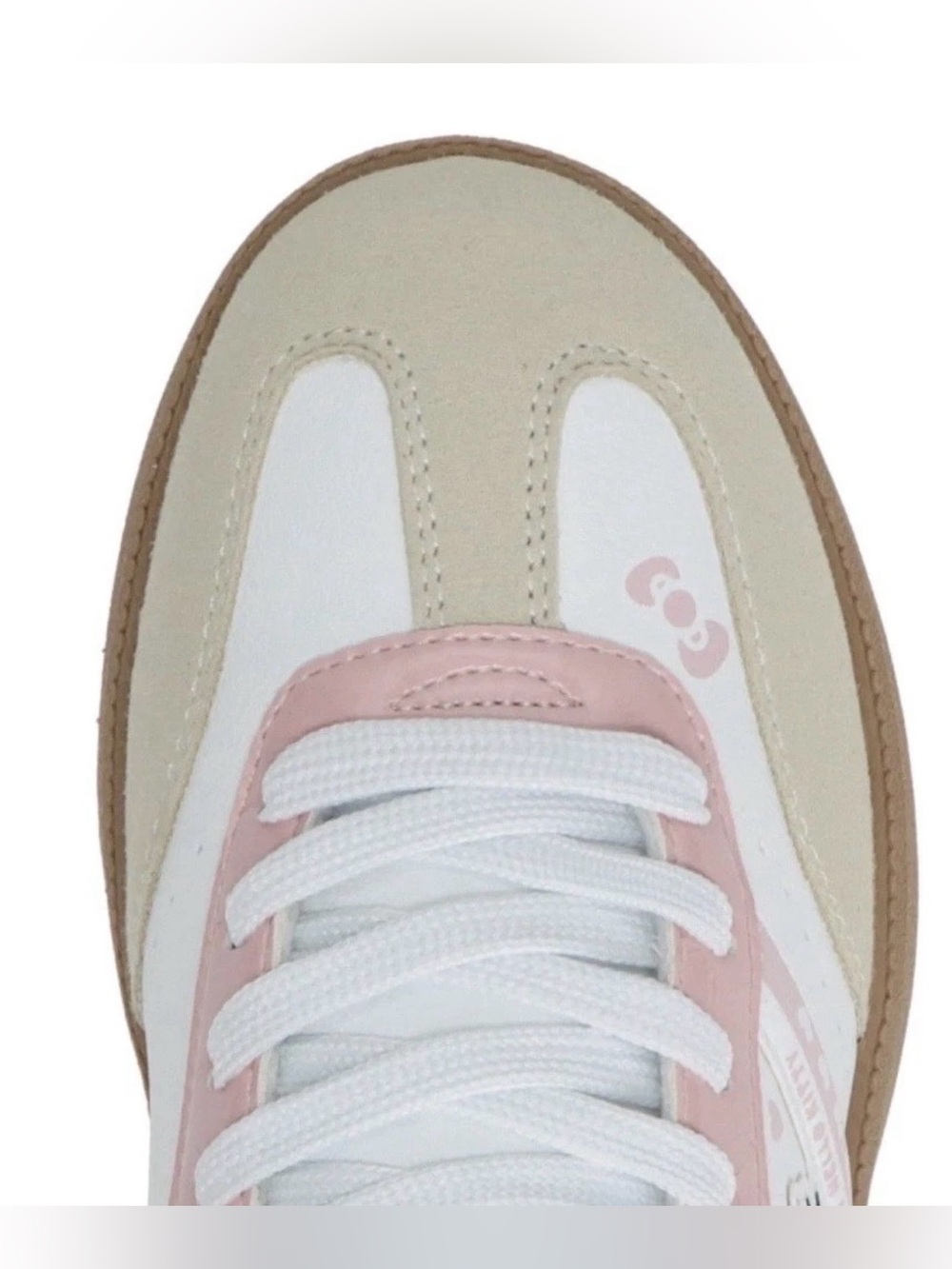 Hello Kitty White, Pink & Tan Women's size 11 Casual Lace-Up Sneakers - Picture 6 of 7